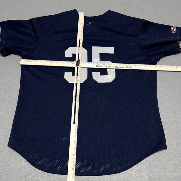 VTG Seattle Mariners Jersey Mens XL Sea Blue #35 MLB Baseball Game Issued USA - Picture 9 of 12